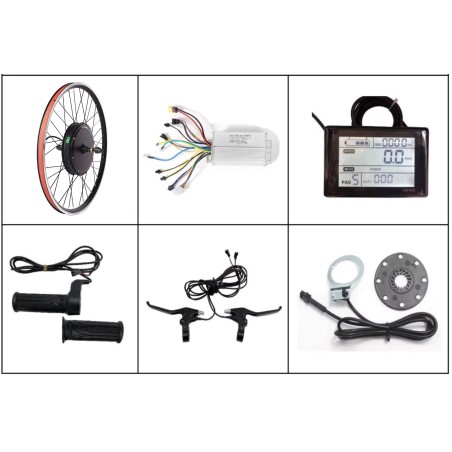 Kit de conversão para bicicleta elétrica com motor dianteiro de 48 V e 1500 W 20, 26, 27,5, 28, 29", 700 cc KROXNE - 2  