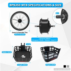 Kit Monorim BPK350 motore 380w - batteria inclusa per bicicletta elettrica  - 7 Kit di potenza Monorim BPK350 per bici elettrica