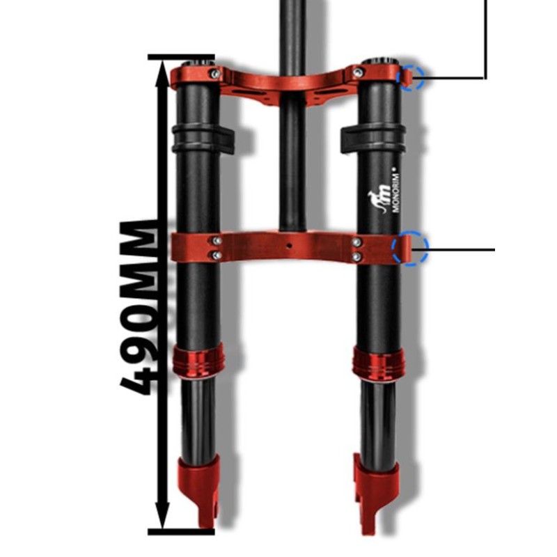 Suspension avant Monorim MD0 Air Hydraulic 490mm x 165mm  - 5 
Compatibilite: concue pour montages compatibles avec la fourche M