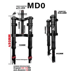 Predni odpruzeni Monorim MD0 Dual Air Version 490mm x 165mm  - 1 
Kompatibilita: pro sestavy s rozmerem 490mm x 165mm (pred naku
