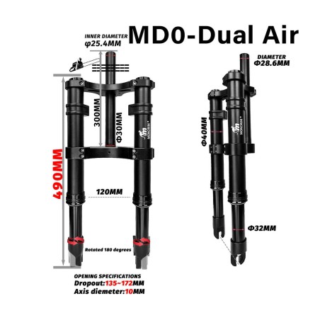 Monorim MD0 Dual Air Version 490mm x 165mm etujousitus  - 10 
Sopivuus: tarkoitettu kokoonpanoihin, joissa tarvitaan mitta 490mm