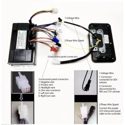 Kit controlador motor sin escobillas onda sinusoidal 48V 84V 50A 3000W con acelerador y pantalla  - 12 Lista de productos

Contr