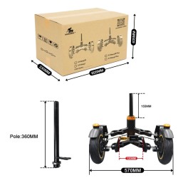 Suspensie fata cu roata dubla Monorim X3 Max Air pentru Ninebot Max G2: piesa si amortizor Monorim - 3 Compatibila cu Ninebot Ma