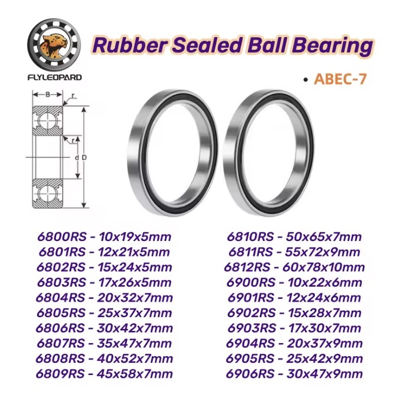 Set rodamientos de bolas sellados RS ABEC7 2 uds 6806RS 6807RS 6808RS 6809RS 6811RS 6812RS 6900RS  - 2 Disponible en referencias