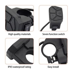 Commodo 7 en 1 marche, éclairage, clignotants et modes pour iScooter iX3, iX4, iX7 Pro, Smartgyro, Urban Glide ou similaire  - 2