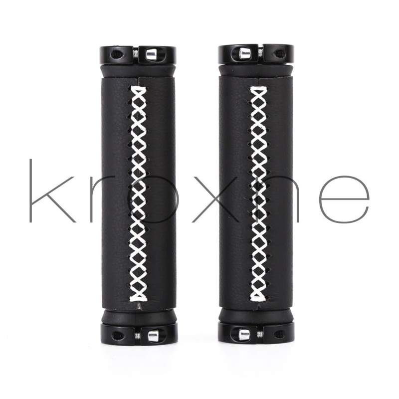 Braided leather handlebar grips with adjustable rings KROXNE - 5 Upgrade your cuffs to the braided leather model consisting of t