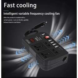 Inverter 12 V-ról 220 V-ra robogó vagy elektromos kerékpár töltéséhez lakóautóban / lakóautóban  - 1 Inverter 12 V-ról 220 V-ra 