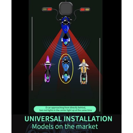 Sistema di rilevamento dell'angolo cieco impermeabile (angolo di 130º) per scooter, bicicletta o moto KROXNE - 4  