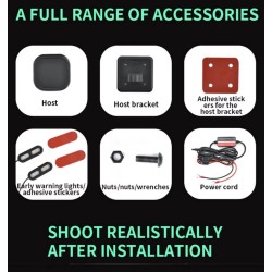 Vattentätt system för detektering av döda vinklar (130º vinkel) för skoter, cykel eller motorcykel KROXNE - 7  
